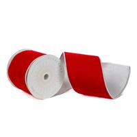 Vickerman 4" x 10Yd Red Velvet Gold Trim Christmas Ribbon