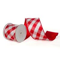 Vickerman 4" x 10Yd Red / Silver Metallic Diagonal Christmas Ribbon