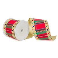 Vickerman 4" x 10Yd Multicolor Traditional Plaid Christmas Ribbon