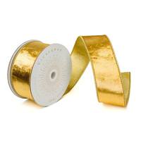 Vickerman 2.5" x 10Yd Gold Velvet Gold Trim/Backing Christmas Ribbon