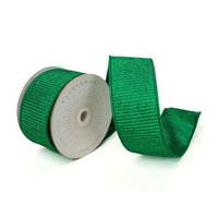 Vickerman 4" x 10Yd Emerald Metallic Pleated Christmas Ribbon