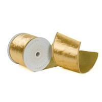 Vickerman 4" x 10Yd Gold Shiny Velvet Gold Shiny Trim Christmas Ribbon