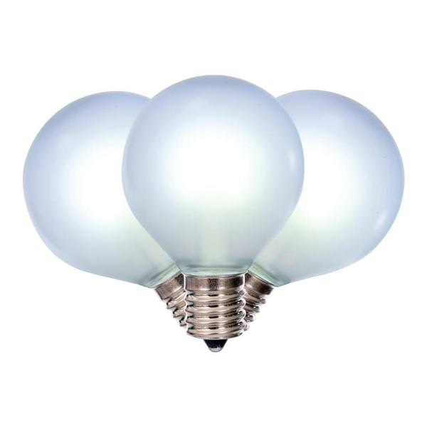 0.6 watt 120 volt - G50 Intermediate Screw Base Pure White Replacement LED Light Bulbs (25 Pack)