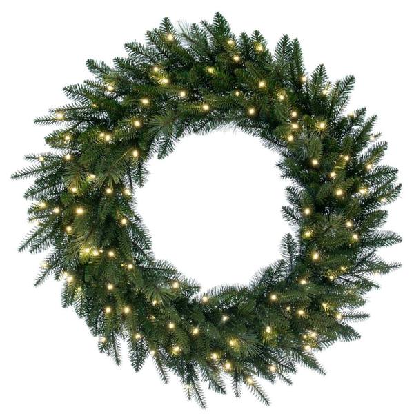 36" Berkley Mixed Pine 100 Warm White Light Artificial Christmas Wreath