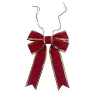 Vickerman 15" x 18.5" Red Canvas Gold Trim Outdoor Christmas Bow
