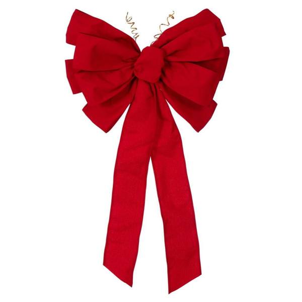 24" x 34" Red Canvas 11-Loop Christmas Bow