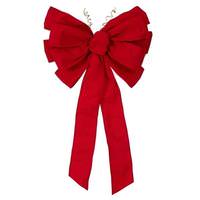 Vickerman 24" x 34" Red Canvas 11-Loop Christmas Bow