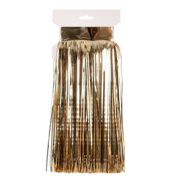 10' x 12" Champagne Icicle Tinsel Curtain (4 Pack)