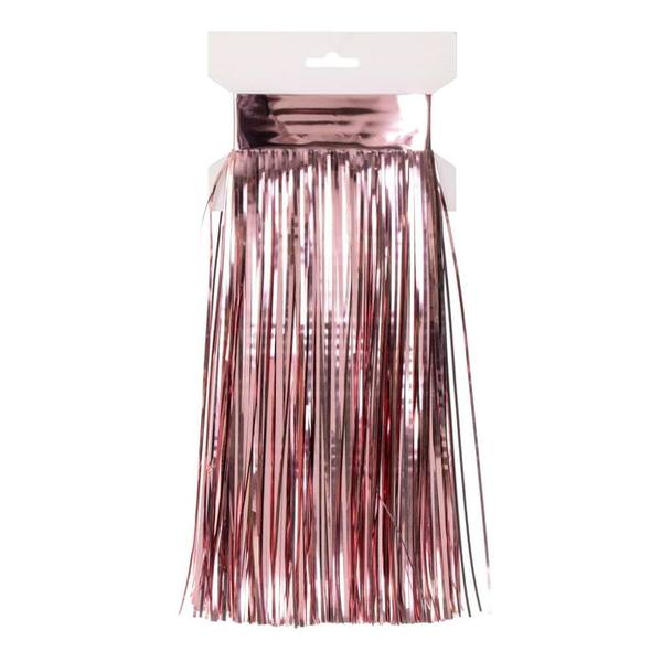 10' x 12" Rose Gold Icicle Tinsel Curtain (4 Pack)