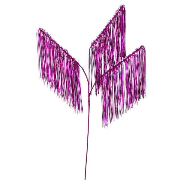 36" Fuchsia Icicle Tinsel Spray (3 Pack)