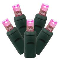 Vickerman 70 Light 23' Green Wire Pink LED Christmas Light Set