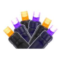 Vickerman 50 Light 16' Black Wire Orange/Purple Wide Angle LED Christmas Light String Set 