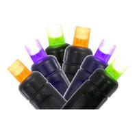 Vickerman 50 Light 16' Black Wire Orange/Purple/Lime Wide Angle LED Christmas Light String Set 