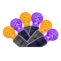 Vickerman 50 Light 16' G12 Black Wire Orange/Purple Christmas Light String Set