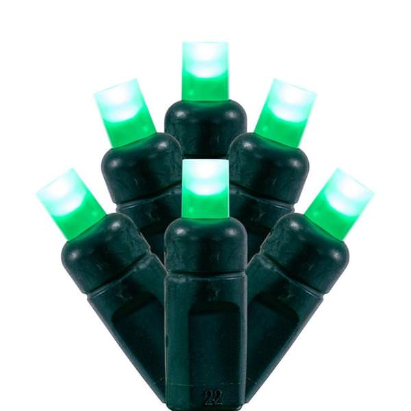 50 Light 25' Green Wire Green Wide Angle LED Christmas Light String Set 