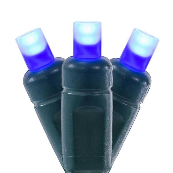 50 Light 25' Green Wire Blue LED Christmas Light Set