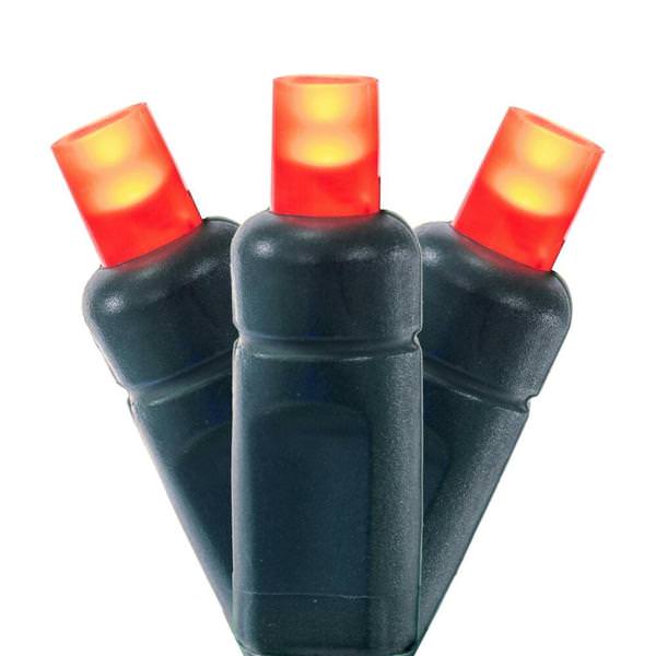 50 Light 25' Green Wire Red LED Christmas Light Set