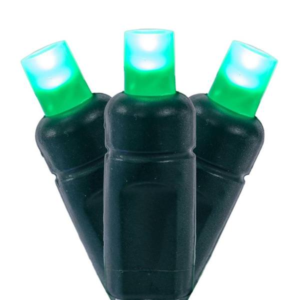 50 Light 25' Green Wire Green LED Christmas Light Set
