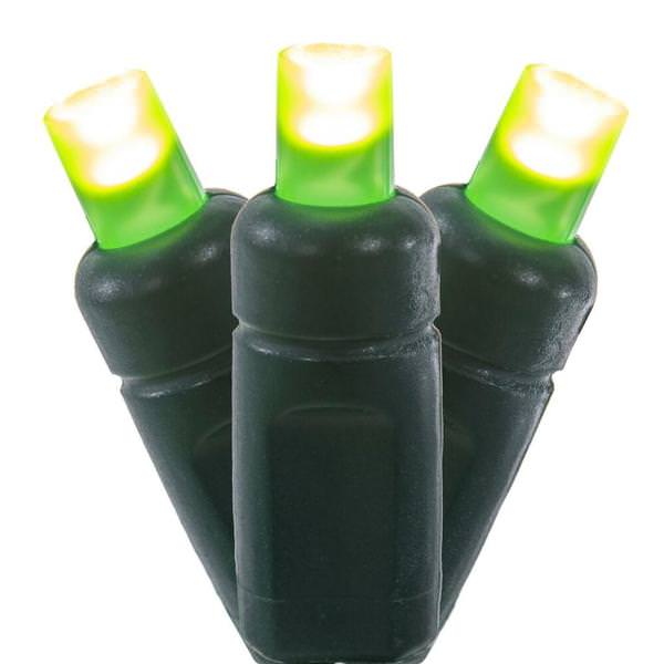 50 Light 25' Green Wire Lime Frosted LED Christmas Light Set