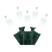 Vickerman 50 Light 25' Green Wire Pure White Italian LED Christmas Light String Set 