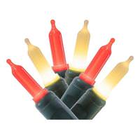 Vickerman 50 Light 25' Green Wire Red/White Italian LED Christmas Light String Set 