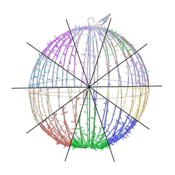 324 Light 30" RGB/Pure White Folding White Wire LED Sphere