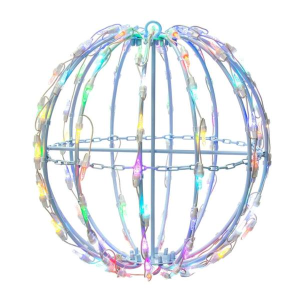 112 Light 16" RGB/Warm White Folding White Wire LED Sphere