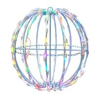 Vickerman 112 Light 16" RGB/Warm White Folding White Wire LED Sphere