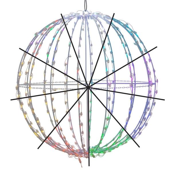 304 Light 36" RGB/White Folding White Wire LED Sphere