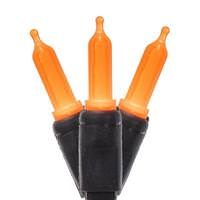 Vickerman 50 Light 16' T5 Black Wire Orange Christmas Light String Set