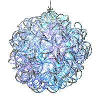 Vickerman 6" 40 Light RGB Spiral Silver Aluminum LED Sphere