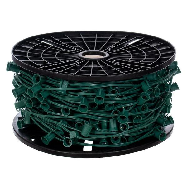 500' Green C9 Socket Spool with 12" Spacing