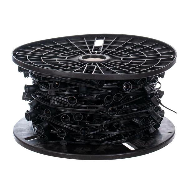 500' Black C9 Socket Spool with 12" Spacing
