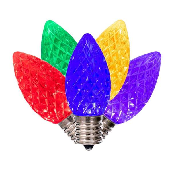 7 watt C9 Intermediate Screw Base Multi-Color Faceted Replacement LED Light Bulb (25 Pack)