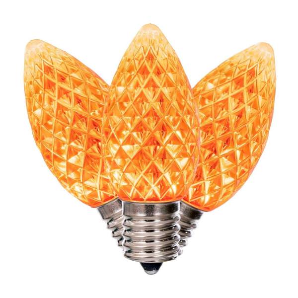 7 watt C9 Intermediate Screw Base Orange Faceted Replacement LED Light Bulb (25 Pack)