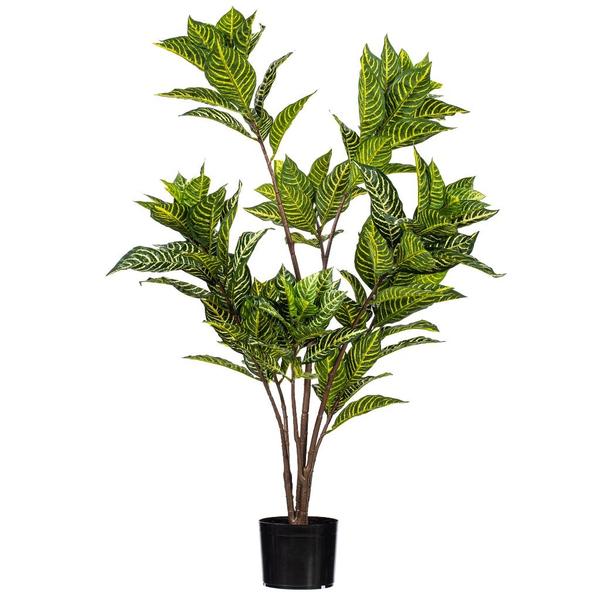 44" Green Alocasia Zebrina Potted Artificial Plant 