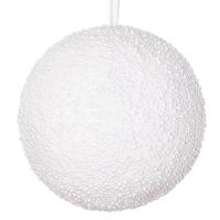 Vickerman 12" White Pearl Beaded Ball Christmas Tree Ornament