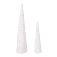 Vickerman 16" & 24" White Pearl Artificial Cone Tree (2 Pack
