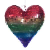 Vickerman 10" Multi-Color Shiny Mirror Heart Christmas Ornament