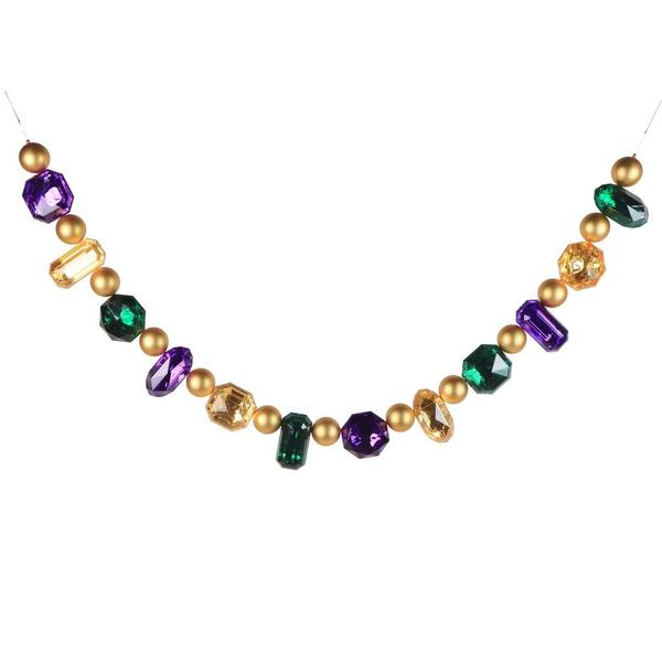 6' Gold/Purple/Green Jewel Garland