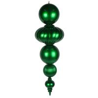 View 54" Green Candy Apple UV Resistant Finial Christmas Tree Ornament