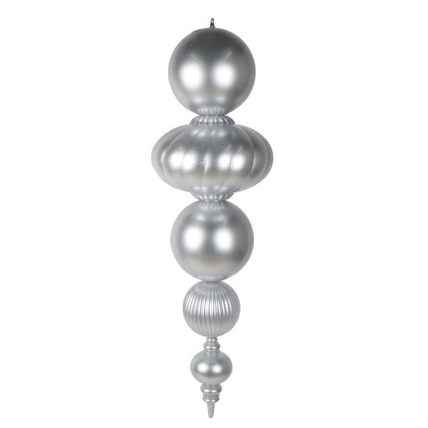 54" Silver Candy Apple UV Resistant Finial Christmas Tree Ornament