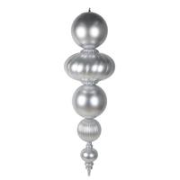 View 54" Silver Candy Apple UV Resistant Finial Christmas Tree Ornament