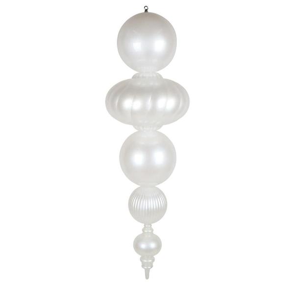 54" White Candy Apple UV Resistant Finial Christmas Tree Ornament
