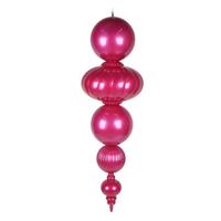 View 54" Hot Pink Candy Apple UV Resistant Finial Christmas Tree Ornament