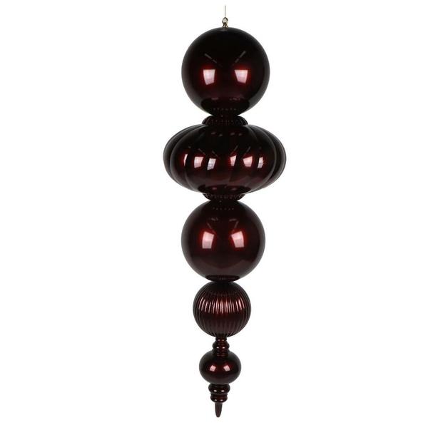 54" Burgundy Candy Apple UV Resistant Finial Christmas Tree Ornament