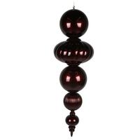 View 54" Burgundy Candy Apple UV Resistant Finial Christmas Tree Ornament