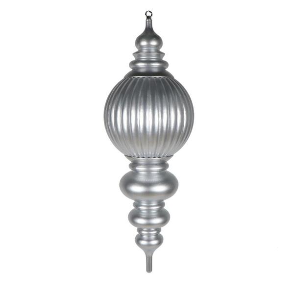 35" Silver Candy Stripe UV Resistant Christmas Ornament