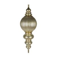 View 35" Champagne Candy Stripe UV Resistant Christmas Ornament
