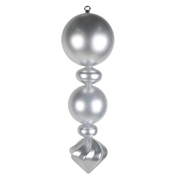 24" Silver UV Candy Ball Onion Finial Christmas Tree Ornament
